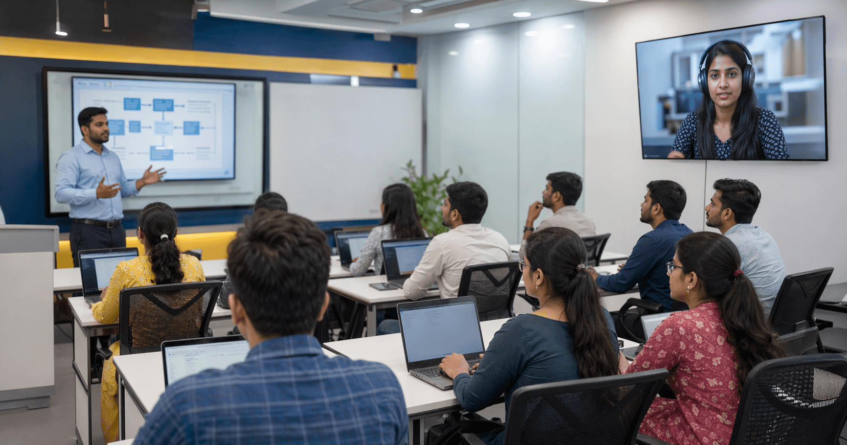 CDM training classroom with students learning clinical data management